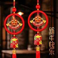 【43号商位】新款新年挂饰丝圈时来运转滴油有钱花春节客厅过年喜庆年货装饰品