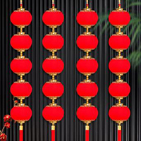 【44号商位】新年红灯笼串户外大红植绒喜庆小灯笼结婚喜庆乔迁装饰品春节布置