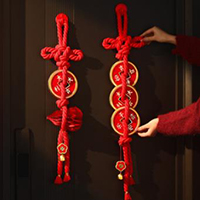 【118号商位】新年万字结挂饰2026新款马年入户门把手挂件过年场景布置福字装饰